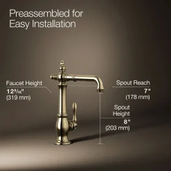 Single-handle bar sink faucet