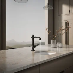 Single-handle bar sink faucet