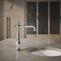 Single-handle bar sink faucet