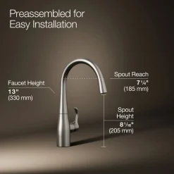 Single-handle bar sink faucet