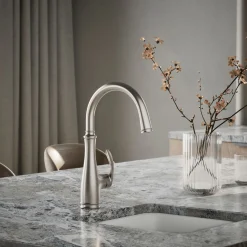 Single-handle bar sink faucet