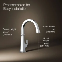 Single-handle bar sink faucet