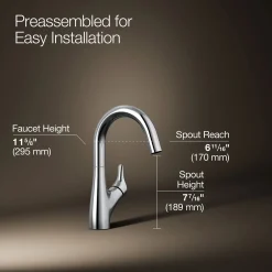 Single-handle bar sink faucet
