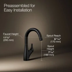 Single-handle bar sink faucet