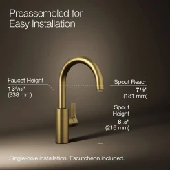 Single-handle bar sink faucet