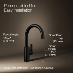 Single-handle bar sink faucet