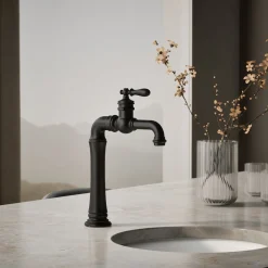Single-handle bar sink faucet