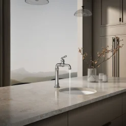 Single-handle bar sink faucet