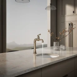 Single-handle bar sink faucet