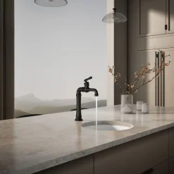 Single-handle bar sink faucet