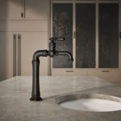 Single-handle bar sink faucet