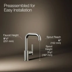 Single-handle bar sink faucet