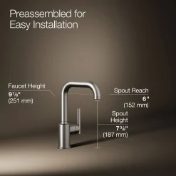 Single-handle bar sink faucet