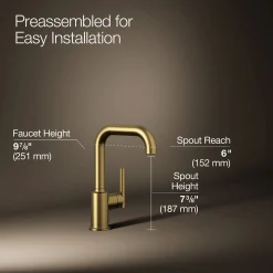 Single-handle bar sink faucet