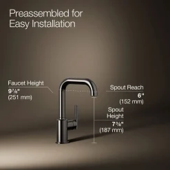 Single-handle bar sink faucet