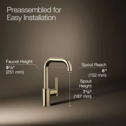 Single-handle bar sink faucet
