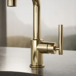 Single-handle bar sink faucet