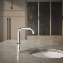 Single-handle bar sink faucet