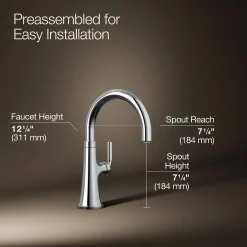 Single-handle bar sink faucet
