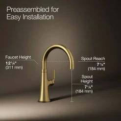 Single-handle bar sink faucet