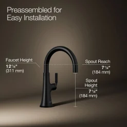 Single-handle bar sink faucet