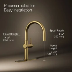 Single-handle bar sink faucet