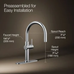 Single-handle bar sink faucet