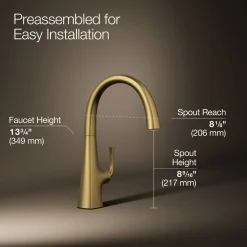 Single-handle bar sink faucet
