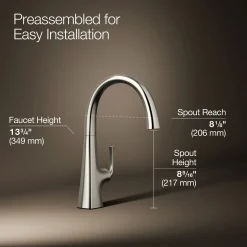 Single-handle bar sink faucet