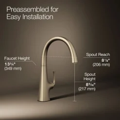 Single-handle bar sink faucet