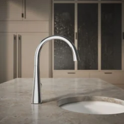 Single-handle bar sink faucet
