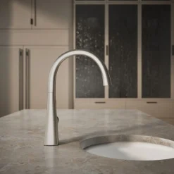 Single-handle bar sink faucet