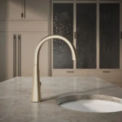 Single-handle bar sink faucet