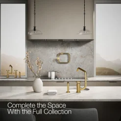 Single-handle bar sink faucet with two-function extended-reach spout and side sprayer