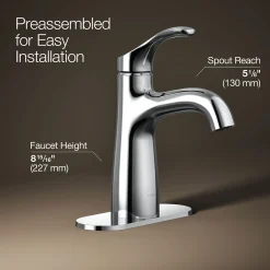 Single-handle bathroom sink faucet, 0.5 gpm