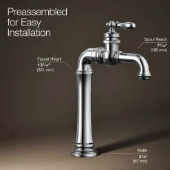 Single-handle bathroom sink faucet, 1.2 gpm