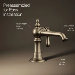 Single-handle bathroom sink faucet, 1.2 gpm