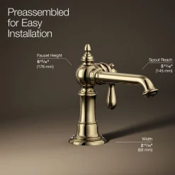 Single-handle bathroom sink faucet, 1.2 gpm