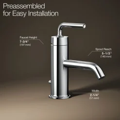 Single-handle bathroom sink faucet with Straight Lever handle, 1.2 gpm