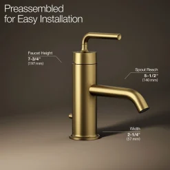 Single-handle bathroom sink faucet with Straight Lever handle, 1.2 gpm