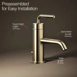 Single-handle bathroom sink faucet with Straight Lever handle, 1.2 gpm