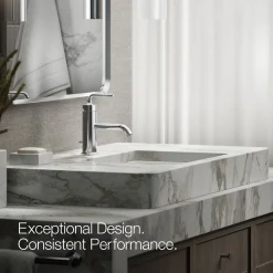Single-handle bathroom sink faucet with Straight Lever handle, 1.2 gpm