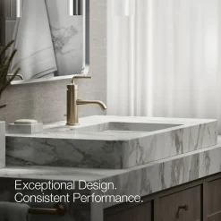 Single-handle bathroom sink faucet with Straight Lever handle, 1.2 gpm