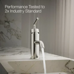 Single-handle bathroom sink faucet with Straight Lever handle, 1.2 gpm
