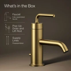 Single-handle bathroom sink faucet with Straight Lever handle, 1.2 gpm