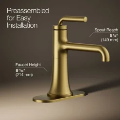 Single-handle bathroom sink faucet, 0.5 gpm