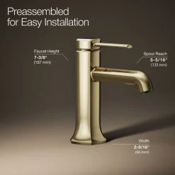 Single-handle bathroom sink faucet, 1.2 gpm