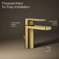 Single-handle bathroom sink faucet, 1.0 gpm