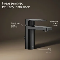 Single-handle bathroom sink faucet, 1.0 gpm