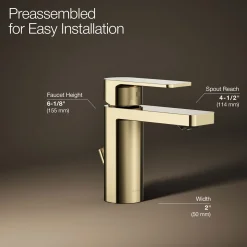 Single-handle bathroom sink faucet, 1.0 gpm